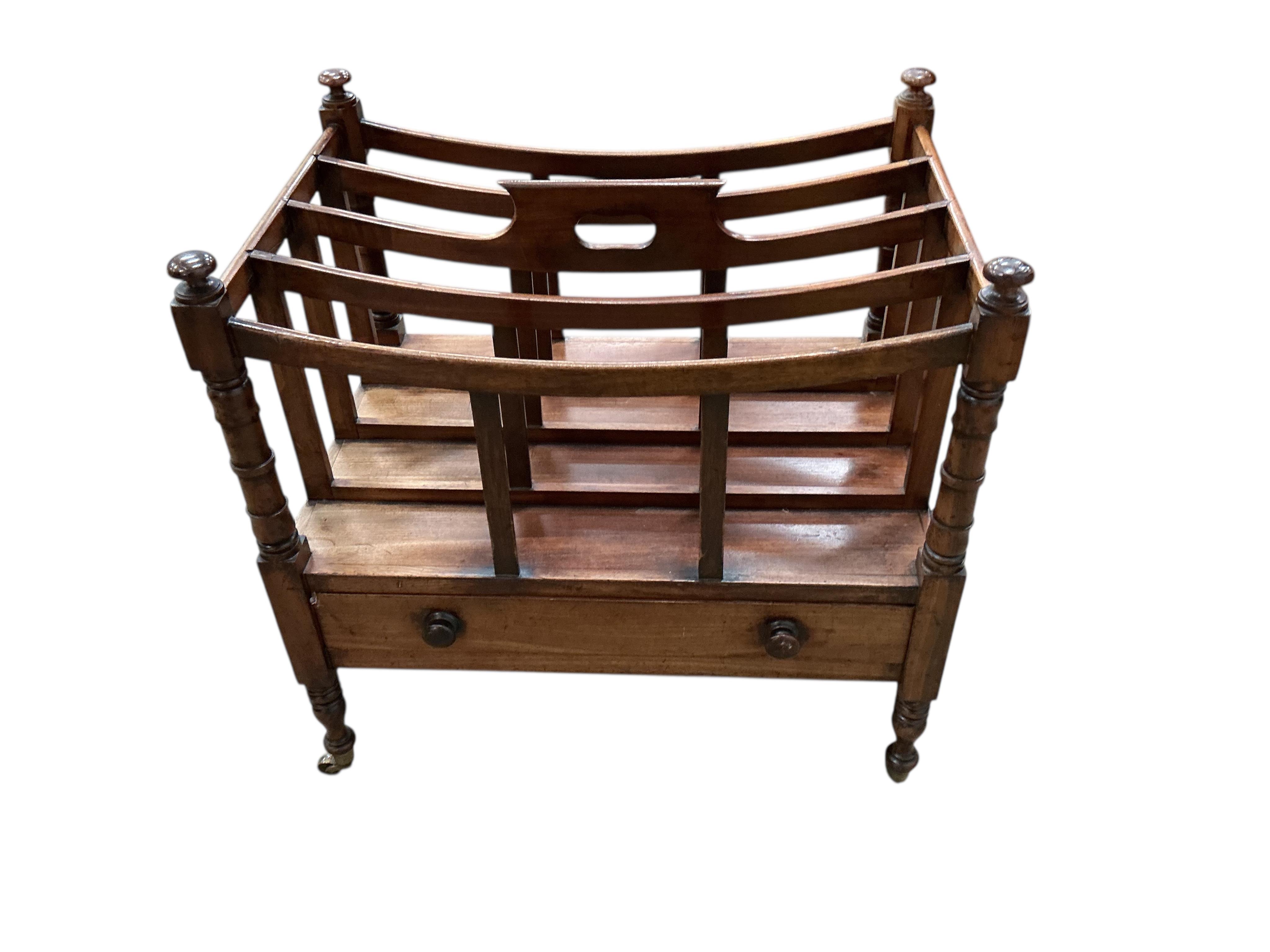 A Regency mahogany four division Canterbury, width 50cm, depth 35cm, height 50cm